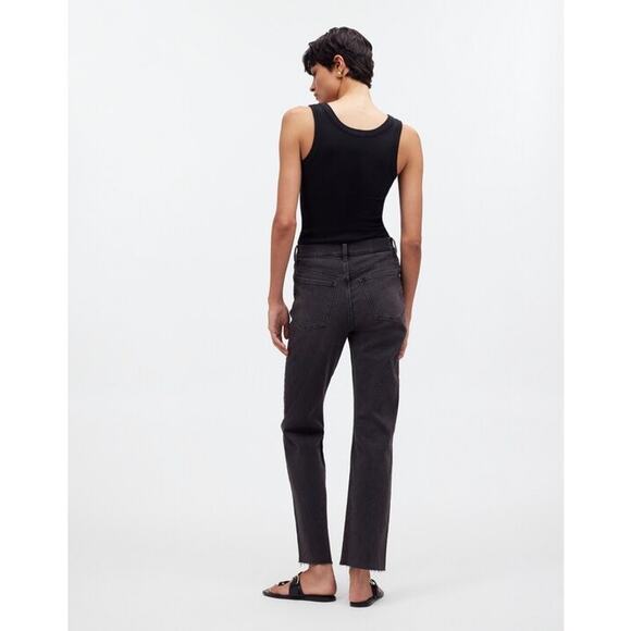 MADEWELL | The '90s Straight Crop Jean Benley Wash Stretch Raw Hems | Size 28 - Picture 4 of 11